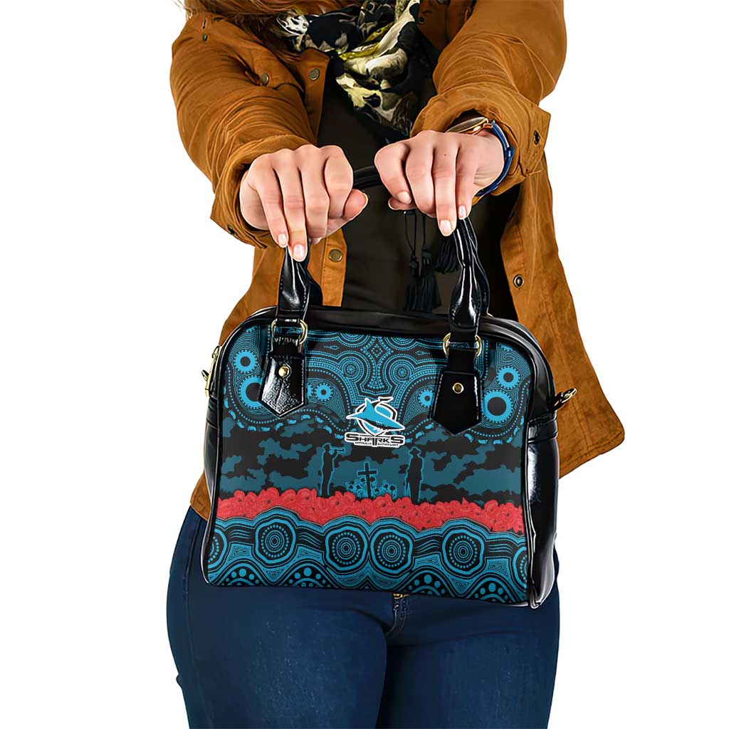 ANZAC Day Cronulla Sutherland Sharks Shoulder Handbag Military Memorial Aboriginal Indigenous Art