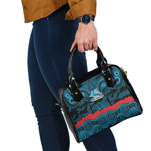 ANZAC Day Cronulla Sutherland Sharks Shoulder Handbag Military Memorial Aboriginal Indigenous Art
