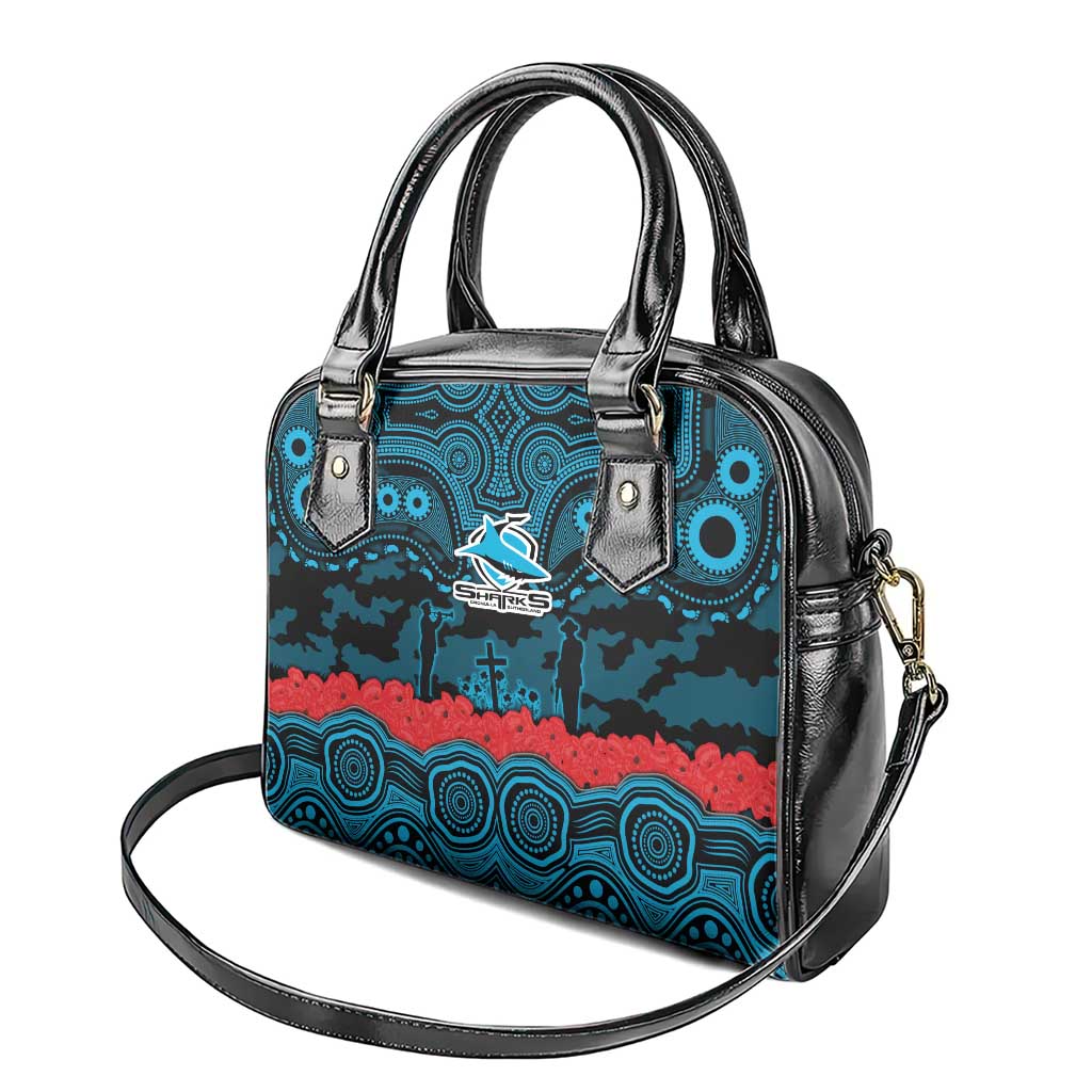 ANZAC Day Cronulla Sutherland Sharks Shoulder Handbag Military Memorial Aboriginal Indigenous Art