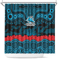 ANZAC Day Cronulla Sutherland Sharks Shower Curtain Military Memorial Aboriginal Indigenous Art