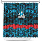 ANZAC Day Cronulla Sutherland Sharks Shower Curtain Military Memorial Aboriginal Indigenous Art