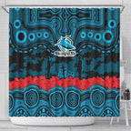 ANZAC Day Cronulla Sutherland Sharks Shower Curtain Military Memorial Aboriginal Indigenous Art