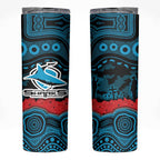 ANZAC Day Cronulla Sutherland Sharks Skinny Tumbler Military Memorial Aboriginal Indigenous Art