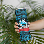 ANZAC Day Cronulla Sutherland Sharks Skinny Tumbler Military Memorial Aboriginal Indigenous Art