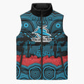 ANZAC Day Cronulla Sutherland Sharks Sleeveless Puffer Jacket Military Memorial Aboriginal Indigenous Art