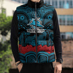 ANZAC Day Cronulla Sutherland Sharks Sleeveless Puffer Jacket Military Memorial Aboriginal Indigenous Art