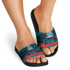 ANZAC Day Cronulla Sutherland Sharks Slide Sandals Military Memorial Aboriginal Indigenous Art