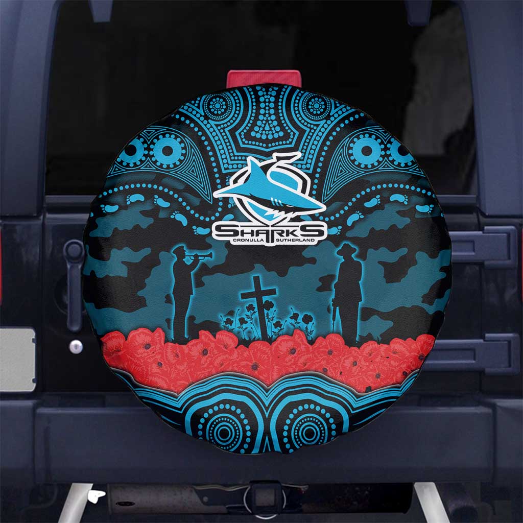 ANZAC Day Cronulla Sutherland Sharks Spare Tire Cover Military Memorial Aboriginal Indigenous Art