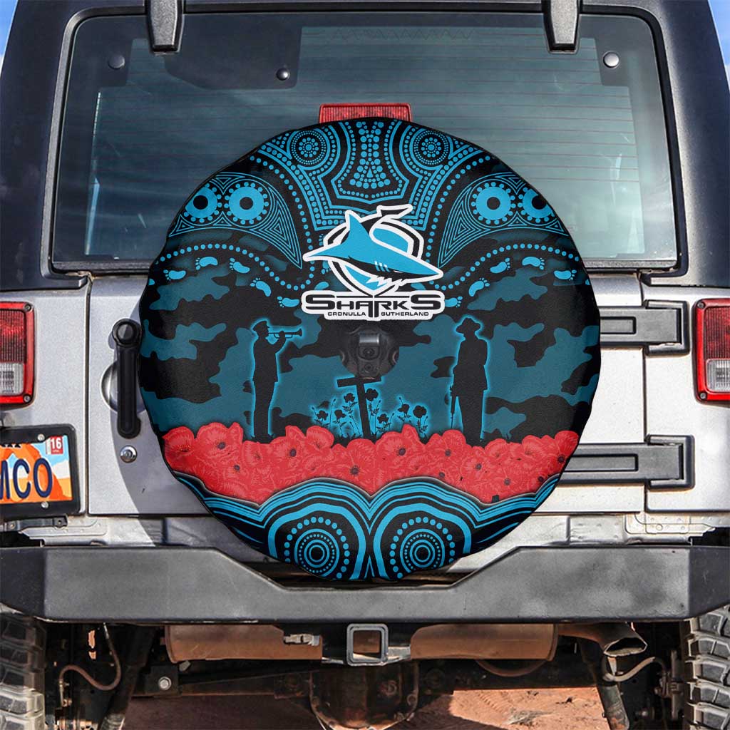 ANZAC Day Cronulla Sutherland Sharks Spare Tire Cover Military Memorial Aboriginal Indigenous Art