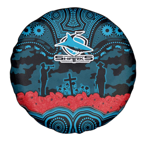 ANZAC Day Cronulla Sutherland Sharks Spare Tire Cover Military Memorial Aboriginal Indigenous Art