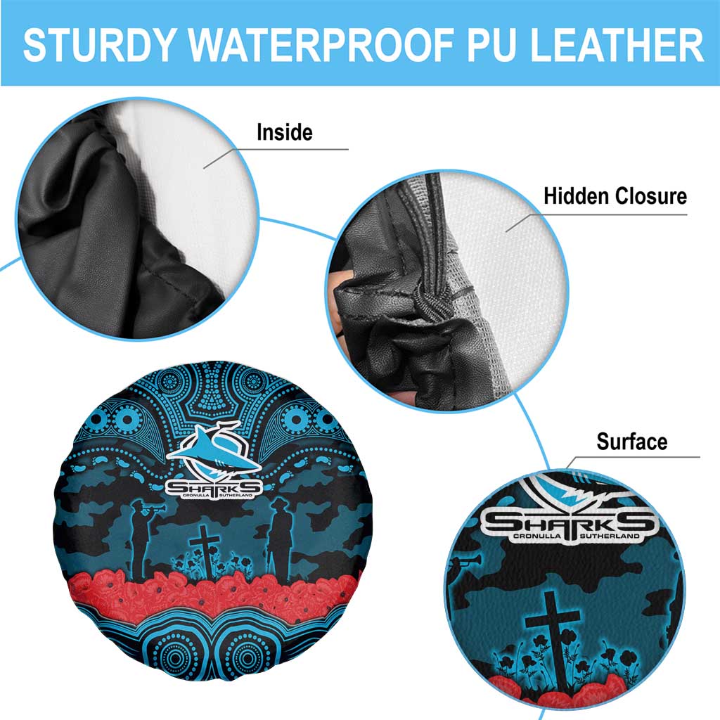 ANZAC Day Cronulla Sutherland Sharks Spare Tire Cover Military Memorial Aboriginal Indigenous Art