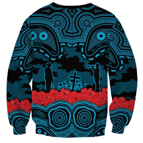 ANZAC Day Cronulla Sutherland Sharks Sweatshirt Military Memorial Aboriginal Indigenous Art
