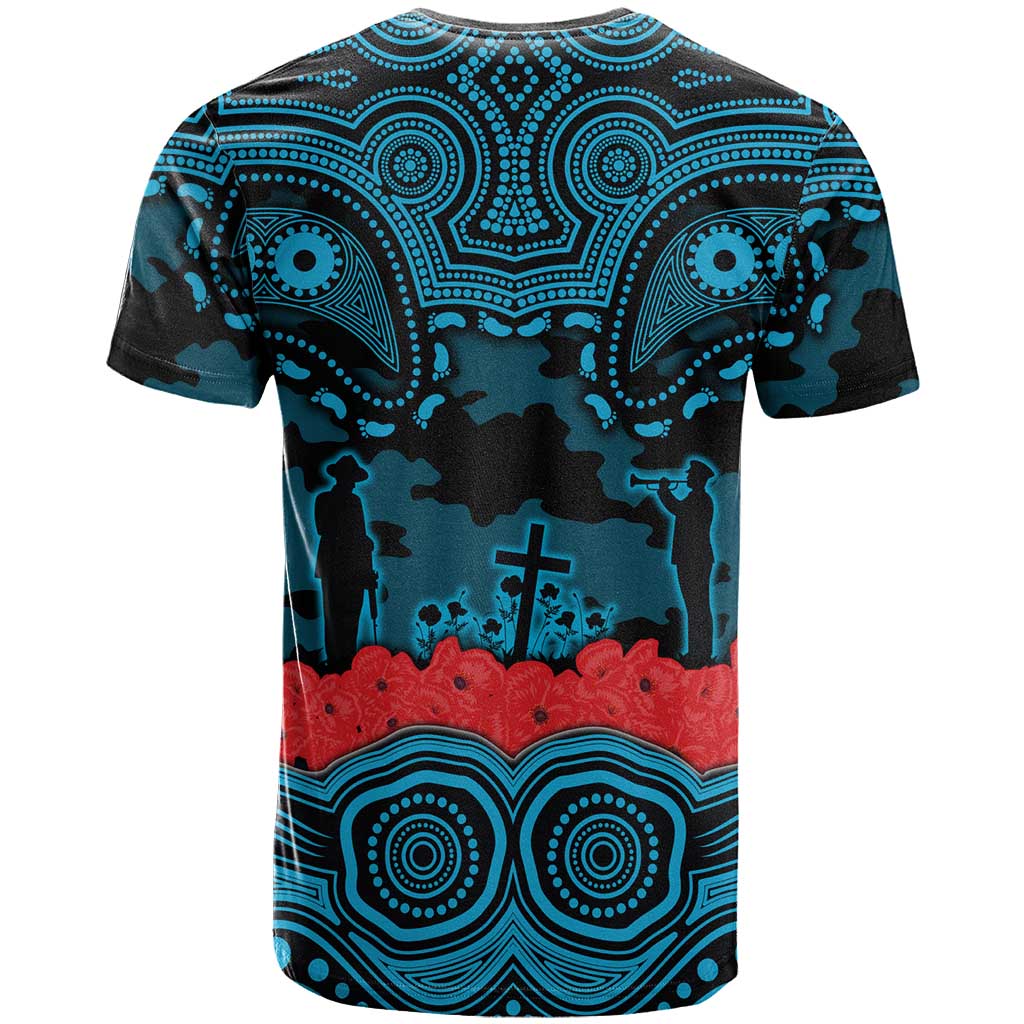ANZAC Day Cronulla Sutherland Sharks T Shirt Military Memorial Aboriginal Indigenous Art