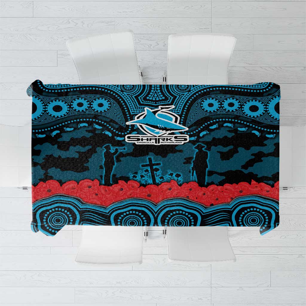 ANZAC Day Cronulla Sutherland Sharks Tablecloth Military Memorial Aboriginal Indigenous Art