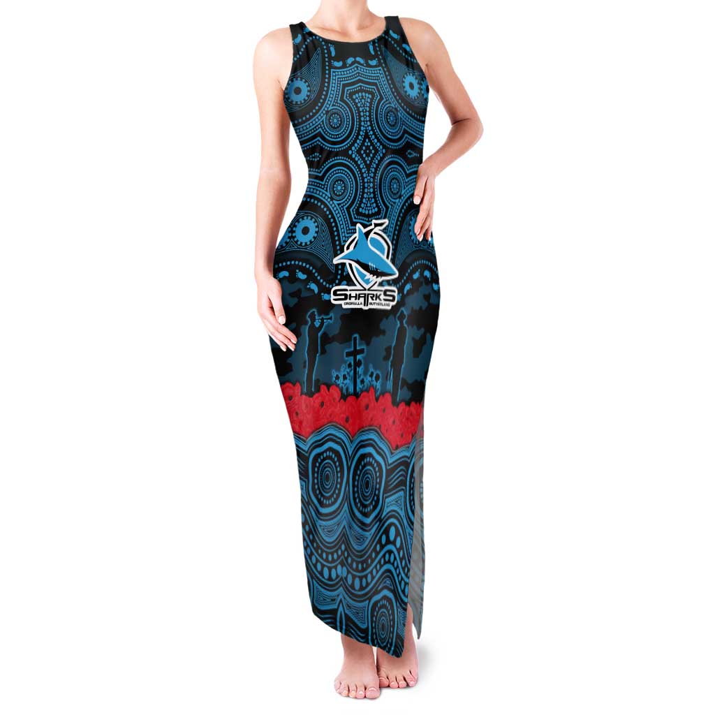 ANZAC Day Cronulla Sutherland Sharks Tank Maxi Dress Military Memorial Aboriginal Indigenous Art