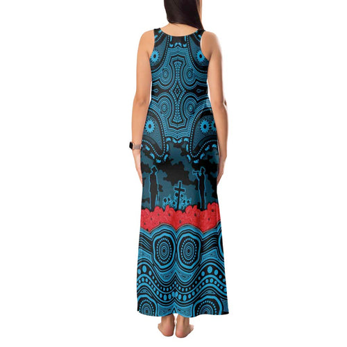 ANZAC Day Cronulla Sutherland Sharks Tank Maxi Dress Military Memorial Aboriginal Indigenous Art