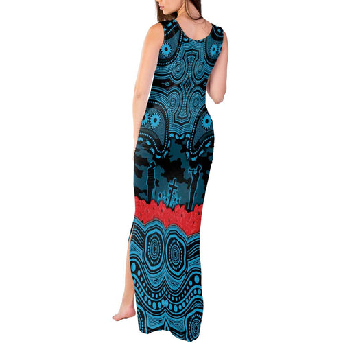 ANZAC Day Cronulla Sutherland Sharks Tank Maxi Dress Military Memorial Aboriginal Indigenous Art