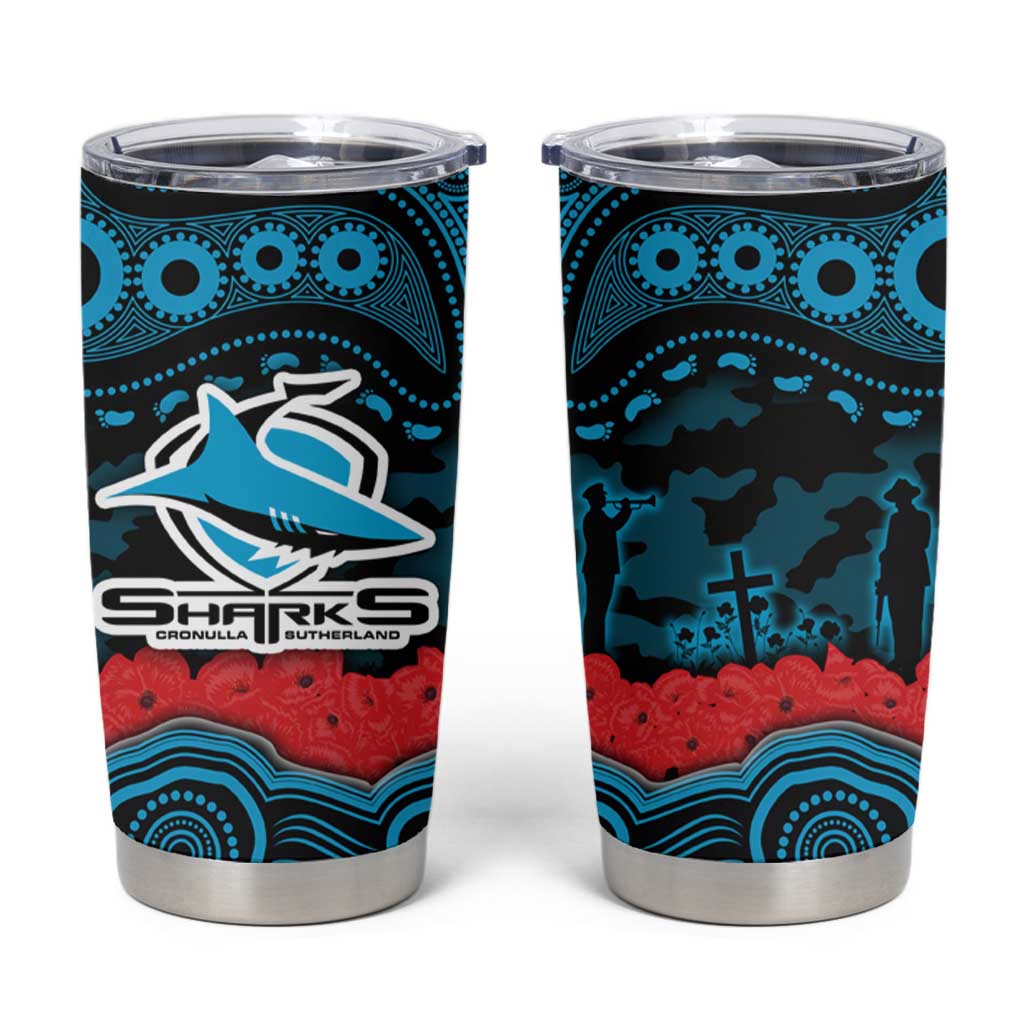 ANZAC Day Cronulla Sutherland Sharks Tumbler Cup Military Memorial Aboriginal Indigenous Art