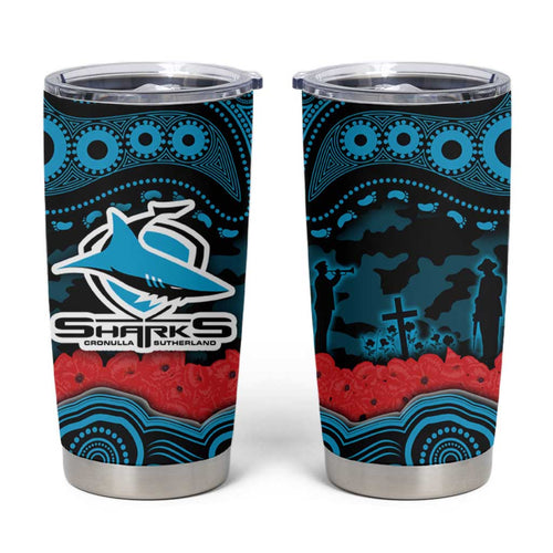 ANZAC Day Cronulla Sutherland Sharks Tumbler Cup Military Memorial Aboriginal Indigenous Art