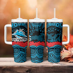 ANZAC Day Cronulla Sutherland Sharks Tumbler With Handle Military Memorial Aboriginal Indigenous Art