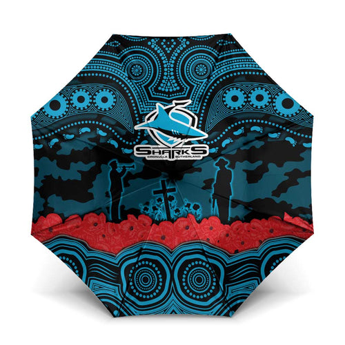 ANZAC Day Cronulla Sutherland Sharks Umbrella Military Memorial Aboriginal Indigenous Art