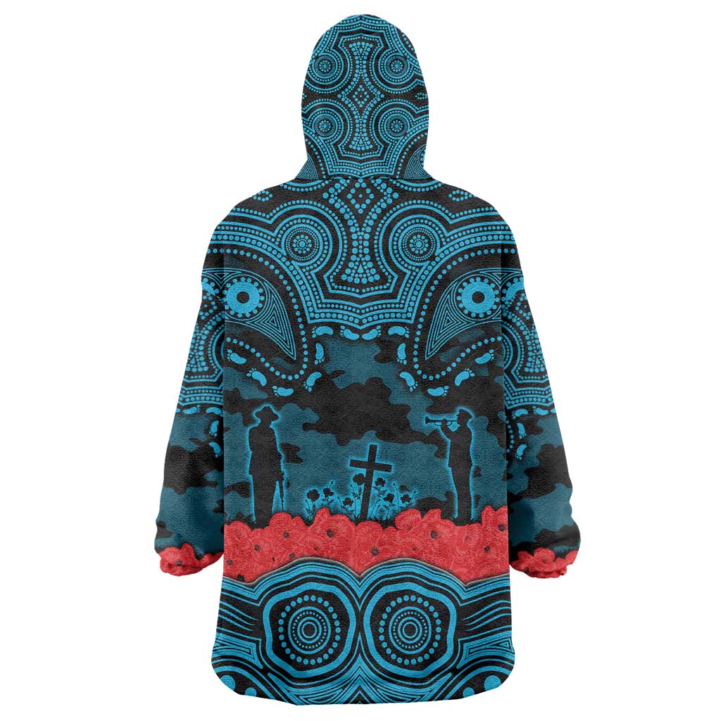 ANZAC Day Cronulla Sutherland Sharks Wearable Blanket Hoodie Military Memorial Aboriginal Indigenous Art