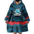 ANZAC Day Cronulla Sutherland Sharks Wearable Blanket Hoodie Military Memorial Aboriginal Indigenous Art