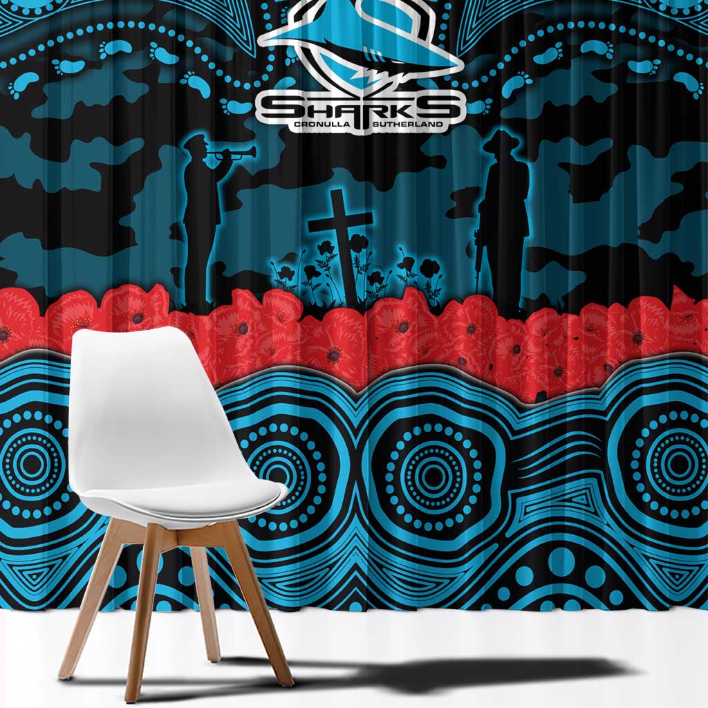ANZAC Day Cronulla Sutherland Sharks Window Curtain Military Memorial Aboriginal Indigenous Art