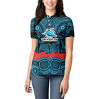 ANZAC Day Cronulla Sutherland Sharks Women Polo Shirt Military Memorial Aboriginal Indigenous Art
