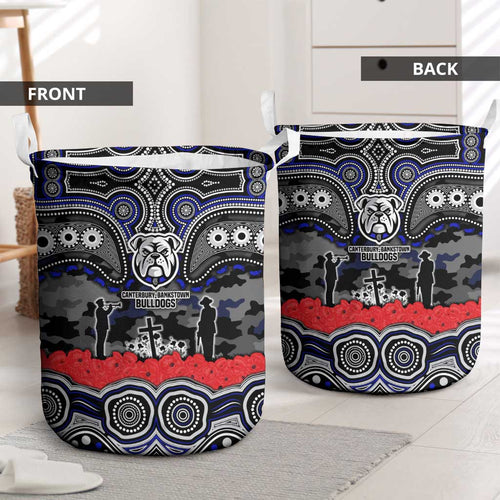 ANZAC Day Canterbury Bankstown Bulldogs Laundry Basket Military Memorial Aboriginal Indigenous Art