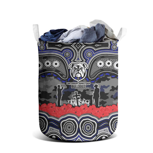 ANZAC Day Canterbury Bankstown Bulldogs Laundry Basket Military Memorial Aboriginal Indigenous Art