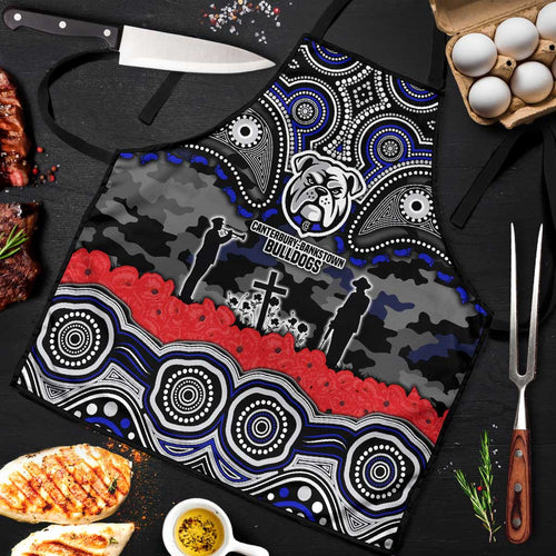 ANZAC Day Canterbury Bankstown Bulldogs Apron Military Memorial Aboriginal Indigenous Art