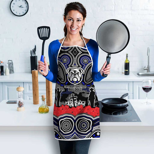 ANZAC Day Canterbury Bankstown Bulldogs Apron Military Memorial Aboriginal Indigenous Art