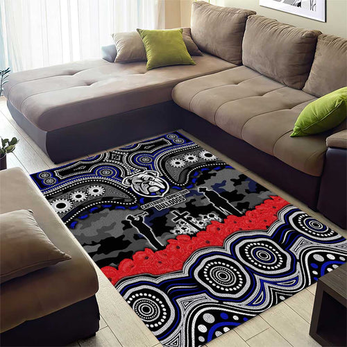 ANZAC Day Canterbury Bankstown Bulldogs Area Rug Military Memorial Aboriginal Indigenous Art