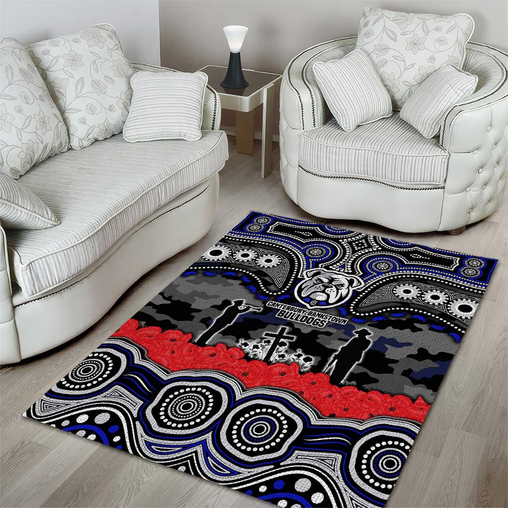 ANZAC Day Canterbury Bankstown Bulldogs Area Rug Military Memorial Aboriginal Indigenous Art