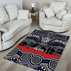 ANZAC Day Canterbury Bankstown Bulldogs Area Rug Military Memorial Aboriginal Indigenous Art