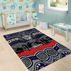 ANZAC Day Canterbury Bankstown Bulldogs Area Rug Military Memorial Aboriginal Indigenous Art
