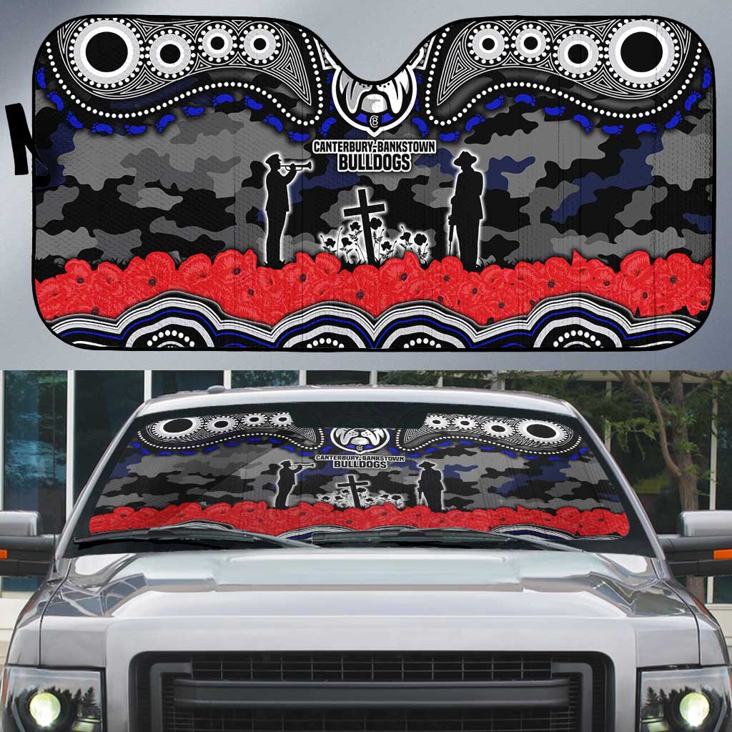ANZAC Day Canterbury Bankstown Bulldogs Auto Sun Shade Military Memorial Aboriginal Indigenous Art