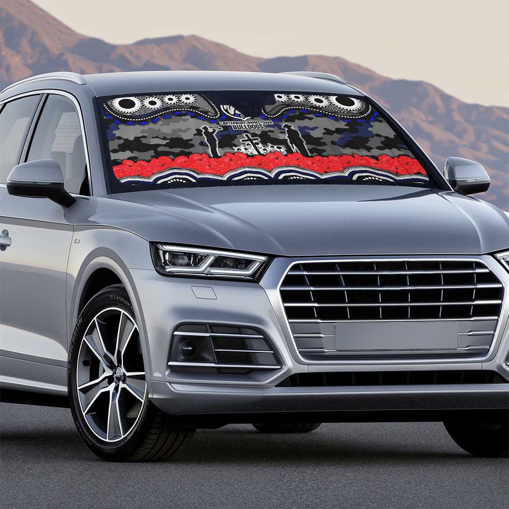 ANZAC Day Canterbury Bankstown Bulldogs Auto Sun Shade Military Memorial Aboriginal Indigenous Art