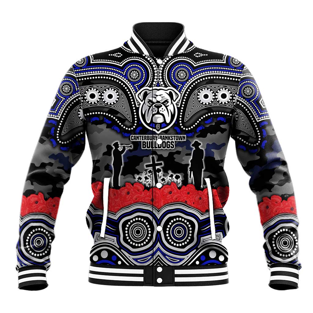 ANZAC Day Canterbury Bankstown Bulldogs Baseball Jacket Military Memorial Aboriginal Indigenous Art