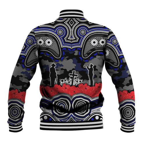 ANZAC Day Canterbury Bankstown Bulldogs Baseball Jacket Military Memorial Aboriginal Indigenous Art