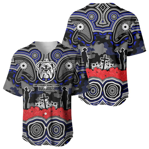 ANZAC Day Canterbury Bankstown Bulldogs Baseball Jersey Military Memorial Aboriginal Indigenous Art