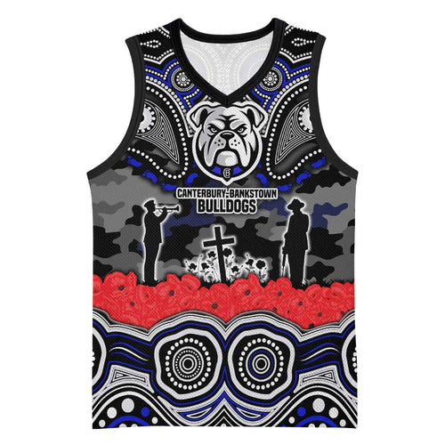 ANZAC Day Canterbury Bankstown Bulldogs Basketball Jersey Military Memorial Aboriginal Indigenous Art