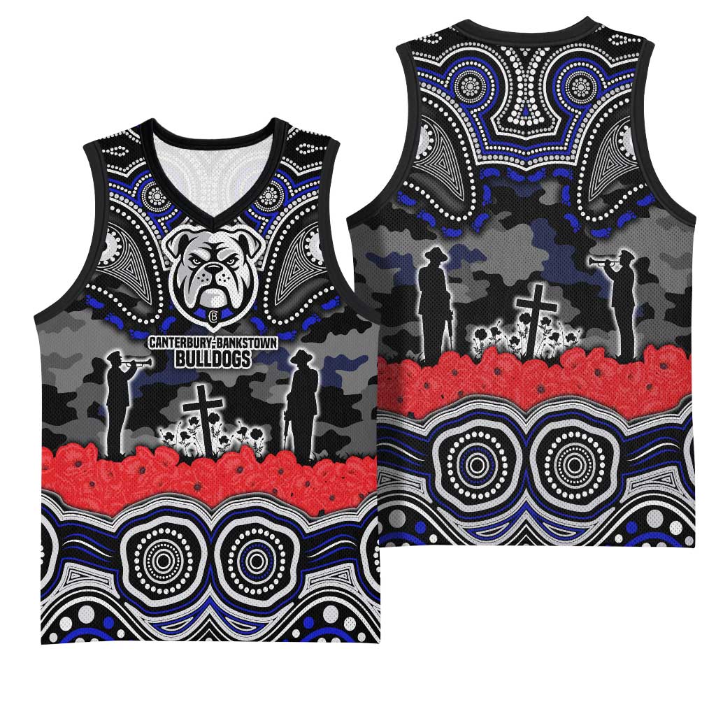 ANZAC Day Canterbury Bankstown Bulldogs Basketball Jersey Military Memorial Aboriginal Indigenous Art