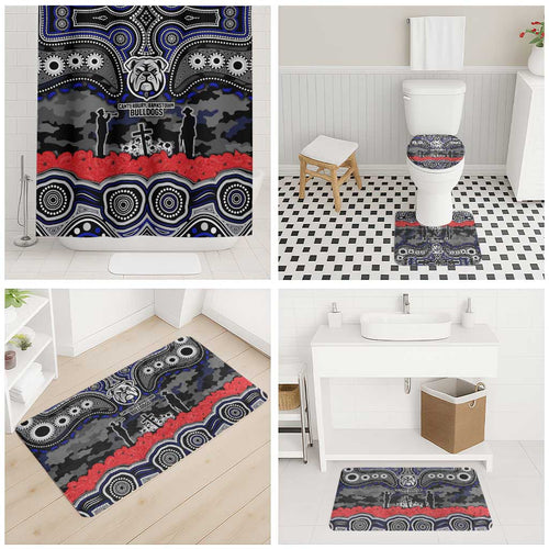 ANZAC Day Canterbury Bankstown Bulldogs Bathroom Set Military Memorial Aboriginal Indigenous Art
