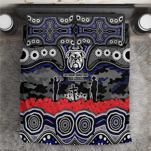 ANZAC Day Canterbury Bankstown Bulldogs Bedding Set Military Memorial Aboriginal Indigenous Art