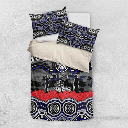 ANZAC Day Canterbury Bankstown Bulldogs Bedding Set Military Memorial Aboriginal Indigenous Art