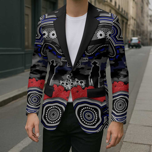 ANZAC Day Canterbury Bankstown Bulldogs Blazer Military Memorial Aboriginal Indigenous Art