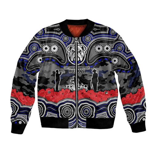 ANZAC Day Canterbury Bankstown Bulldogs Bomber Jacket Military Memorial Aboriginal Indigenous Art