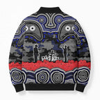 ANZAC Day Canterbury Bankstown Bulldogs Bomber Puffer Jacket Military Memorial Aboriginal Indigenous Art